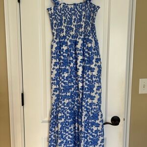 THML Blue and White Textured Dress